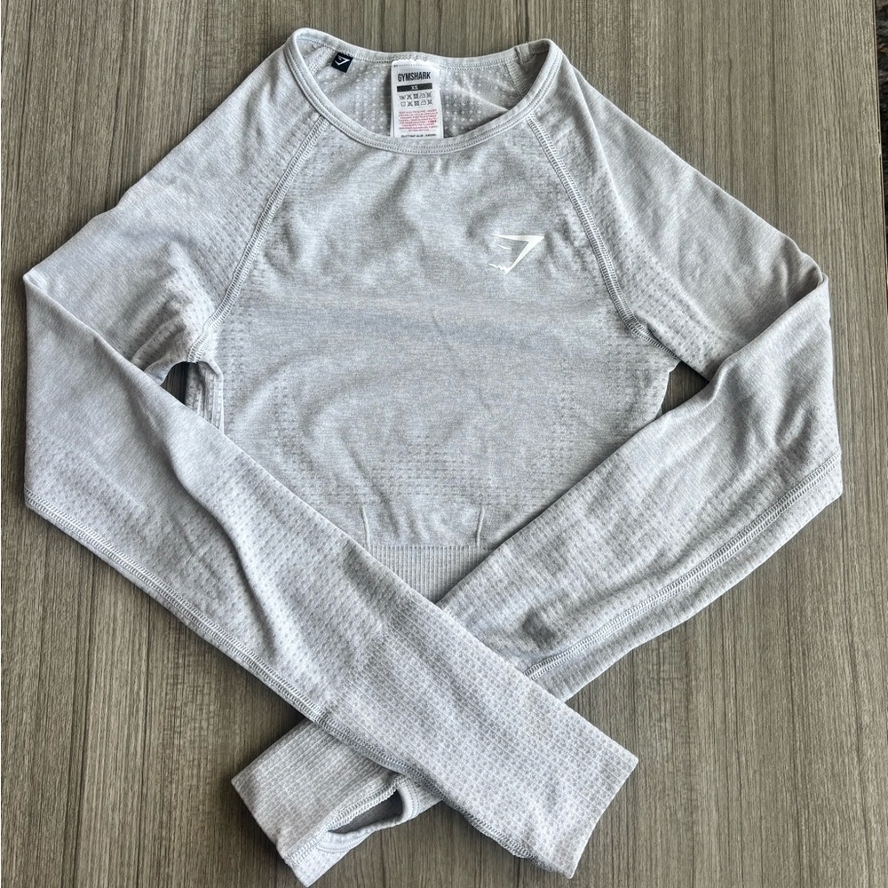 Gymshark Heather Gray Seamless Long Sleeve Crop